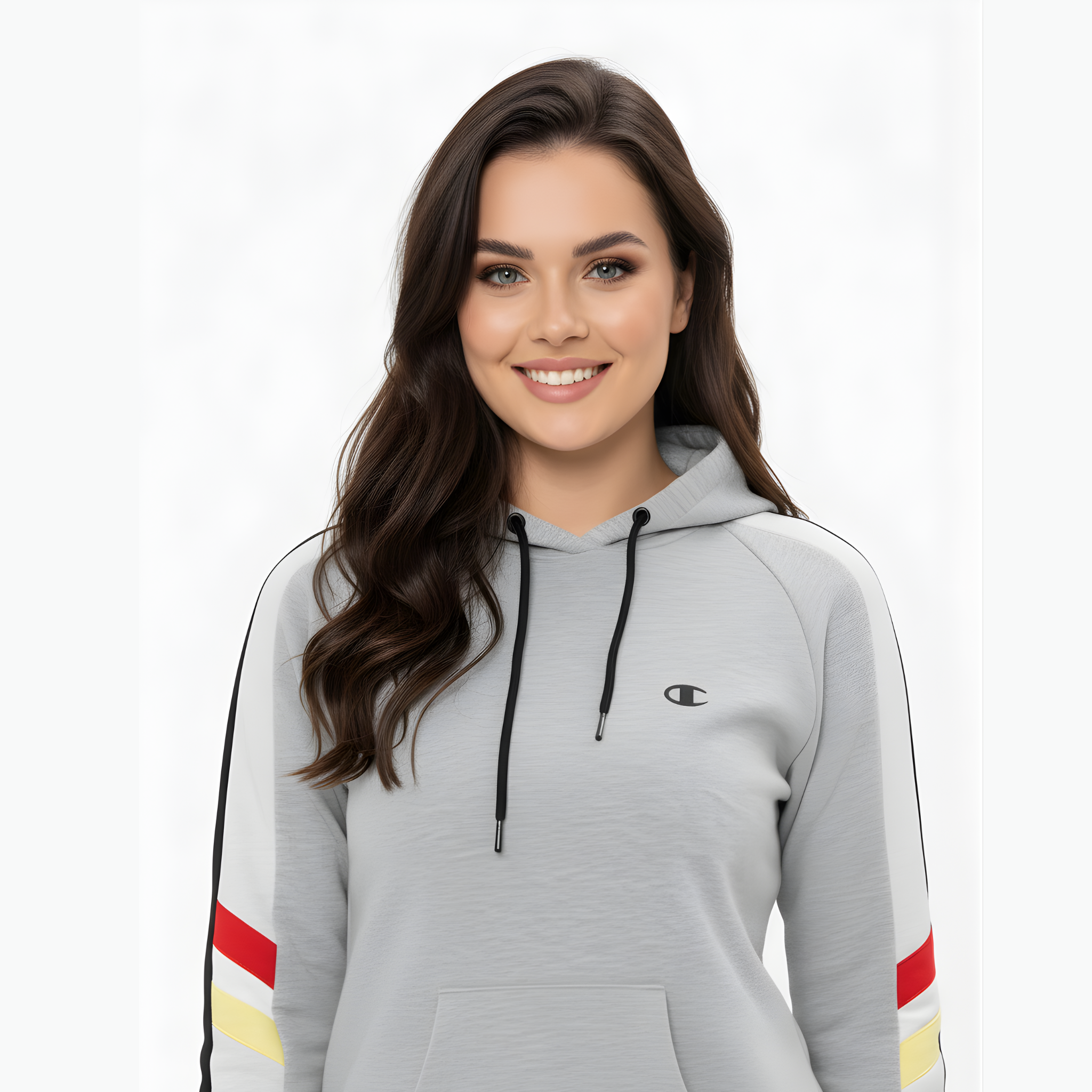 Women's Grey Striped Detail Sweat Suit - Hoodie & Joggers Set