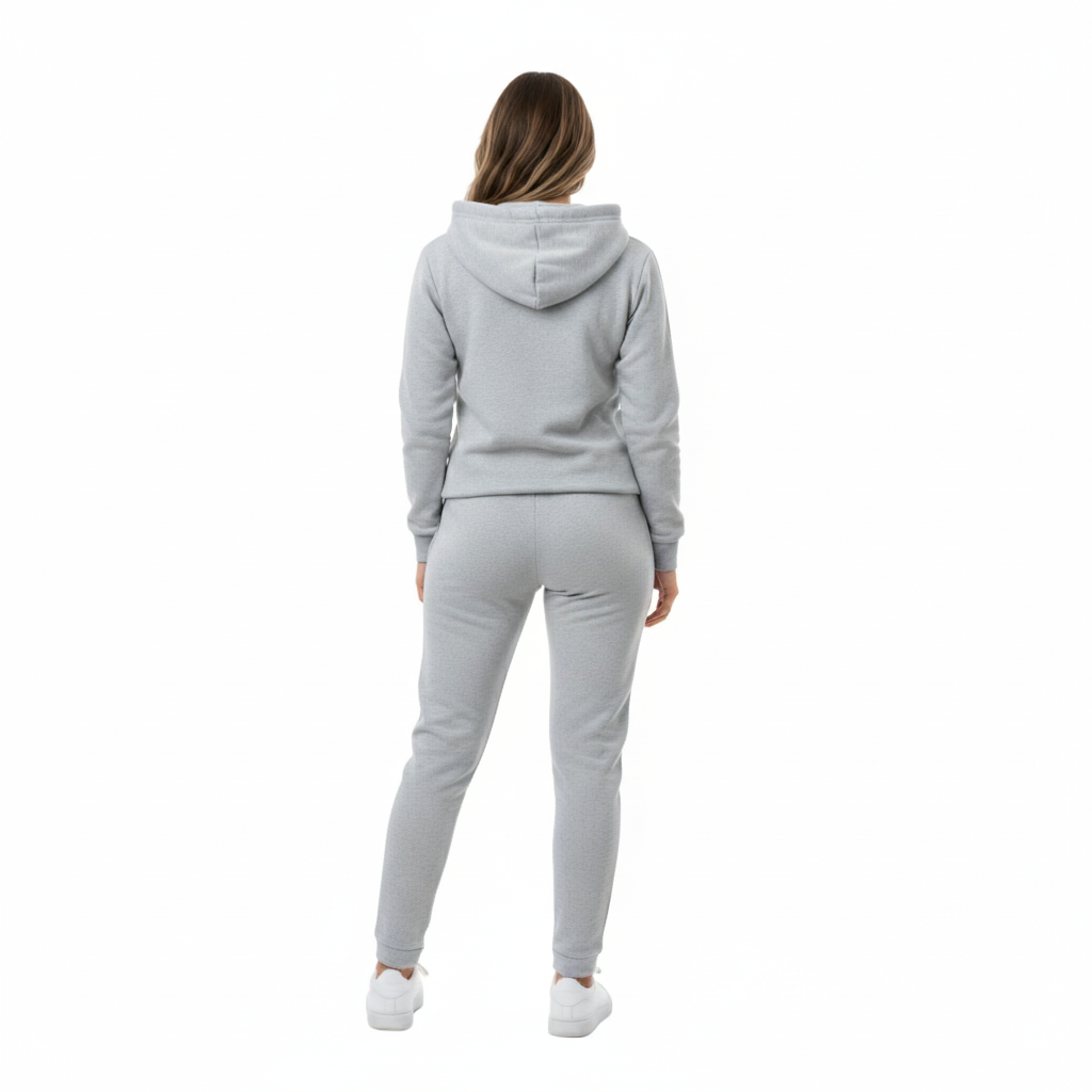 Women's Premium Gray Tracksuit | Athletic Striped Hoodie & Jogger Set