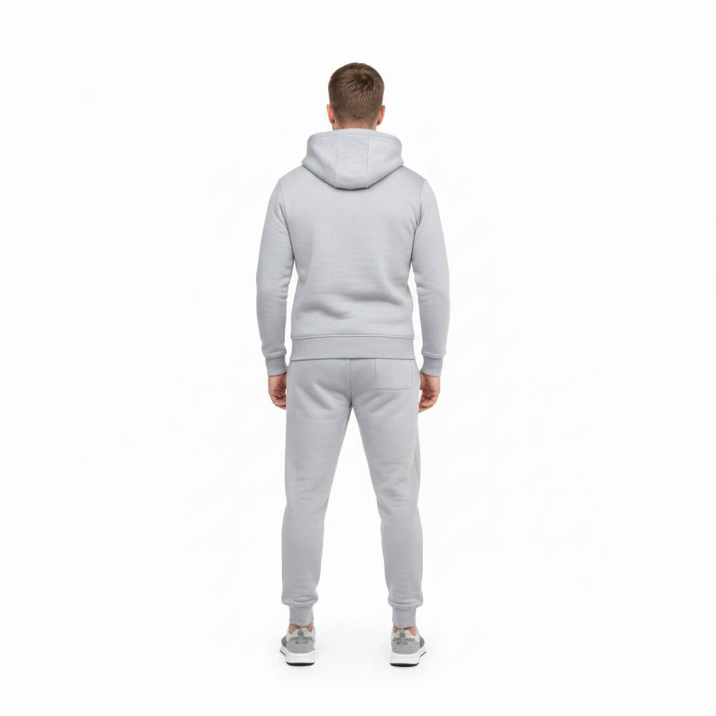 Men's Ultimate Comfort Grey Fleece Tracksuit - Hoodie & Joggers Set