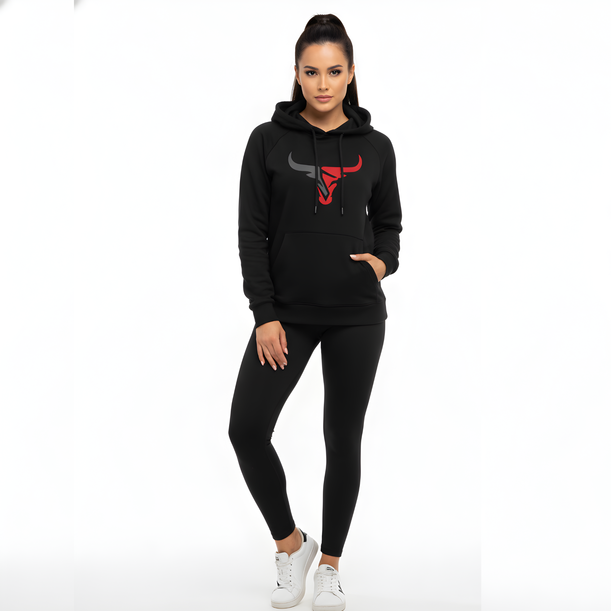 Raging Bull" Power Hoodie - Gym & Athleisure Black hoodie with Bull Head Logo