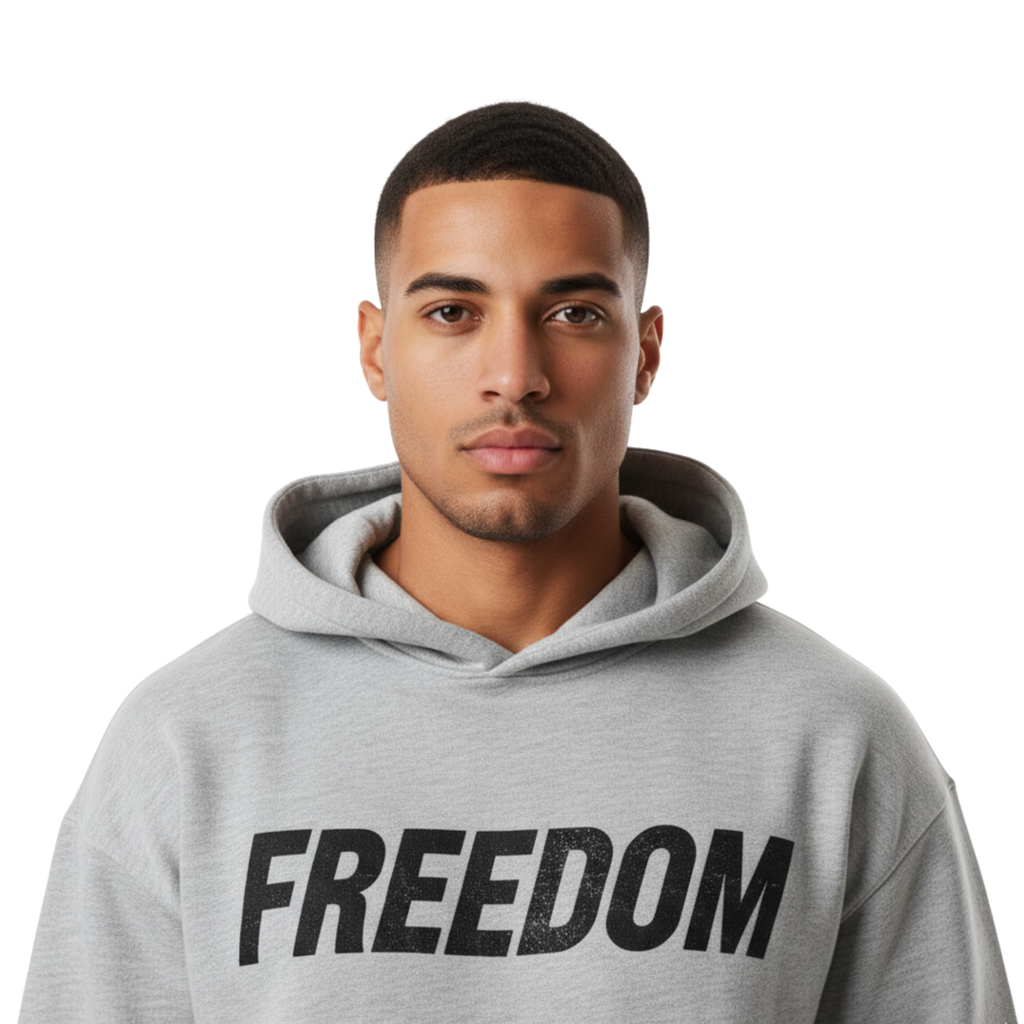 The "FREEDOM" Men's Gray Hoodie