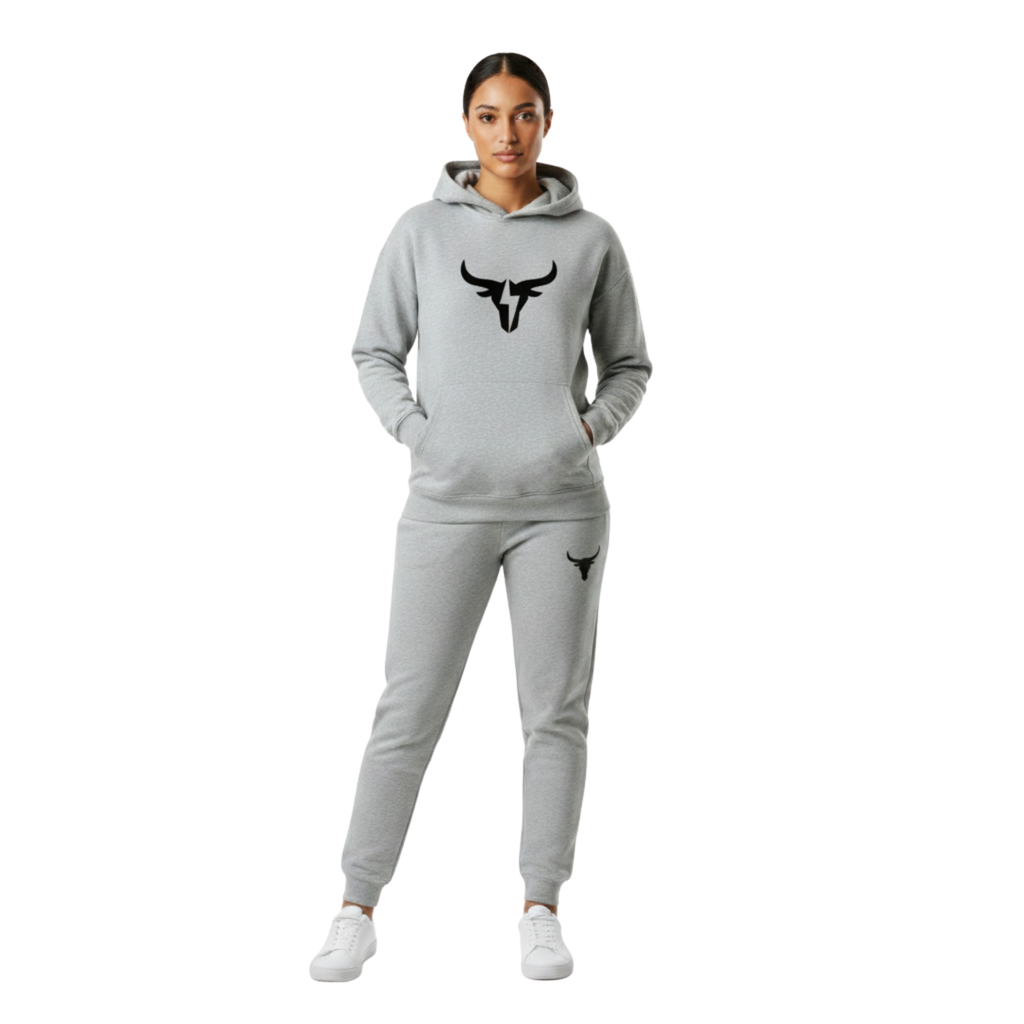 The Fierce Bull Logo Women's Hoodie (Gray)
