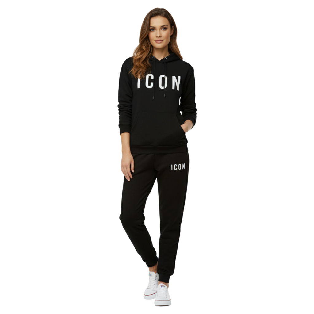 Women's Black "ICON" Statement Hoodie