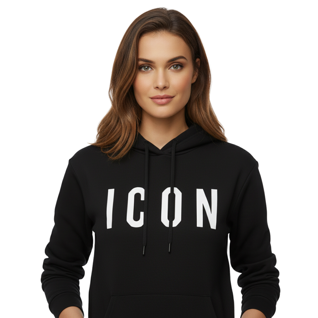 Women's Black "ICON" Statement Hoodie