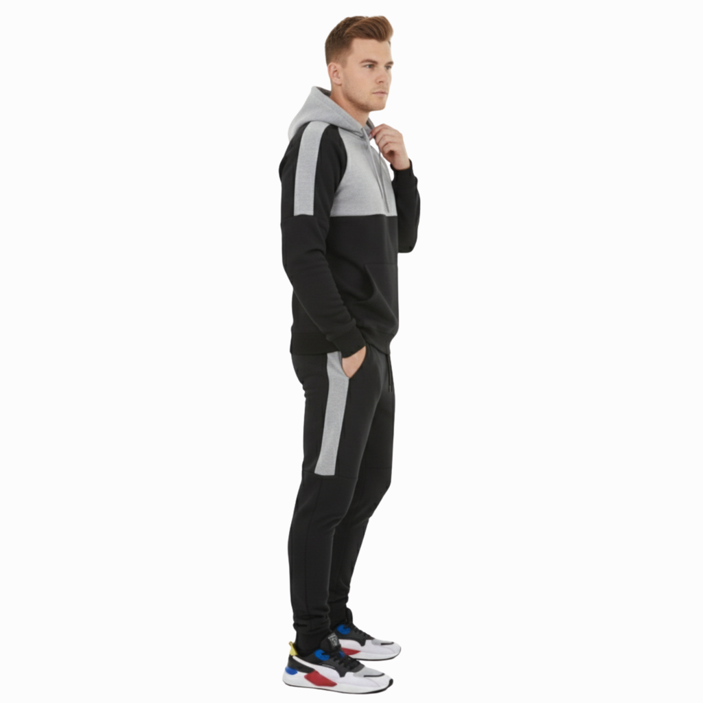 Men's Two-Tone Block Tracksuit | Premium Jogger & Hoodie Set