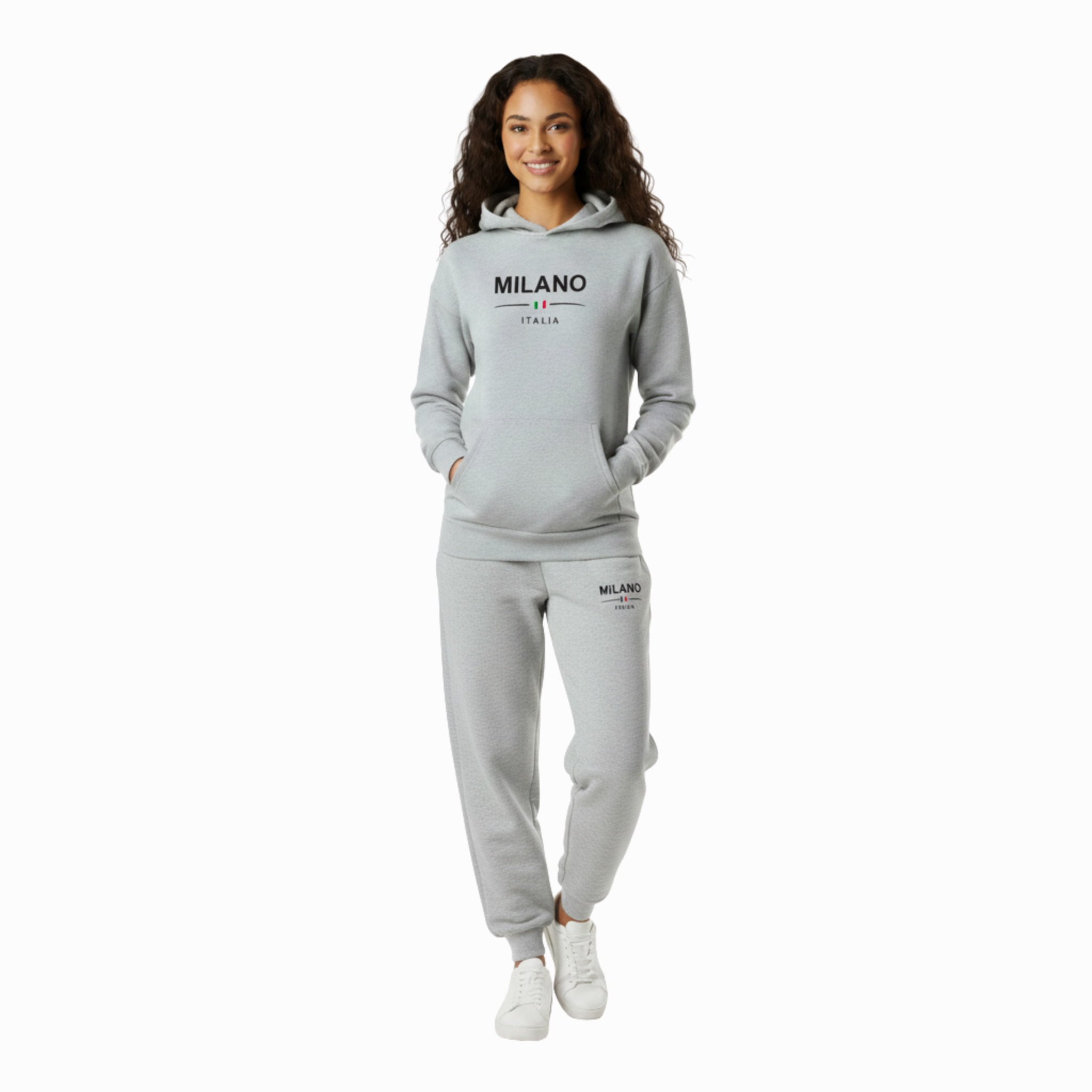 Women's Gray "MILANO est. 1989" Pullover Hoodie