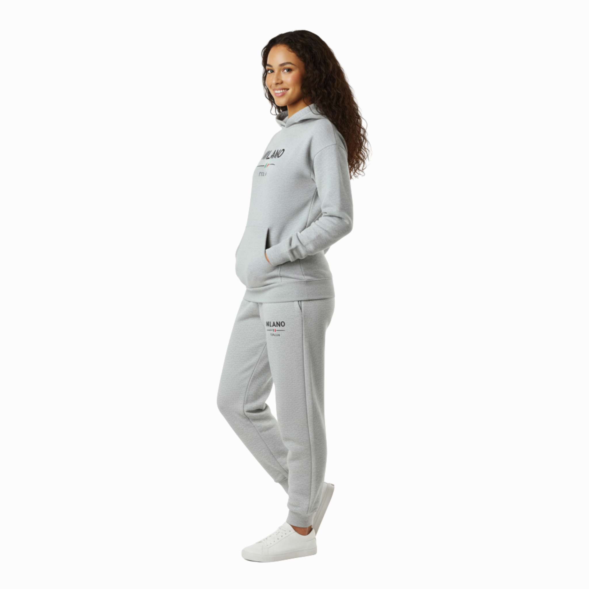Women's Gray "MILANO est. 1989" Pullover Hoodie