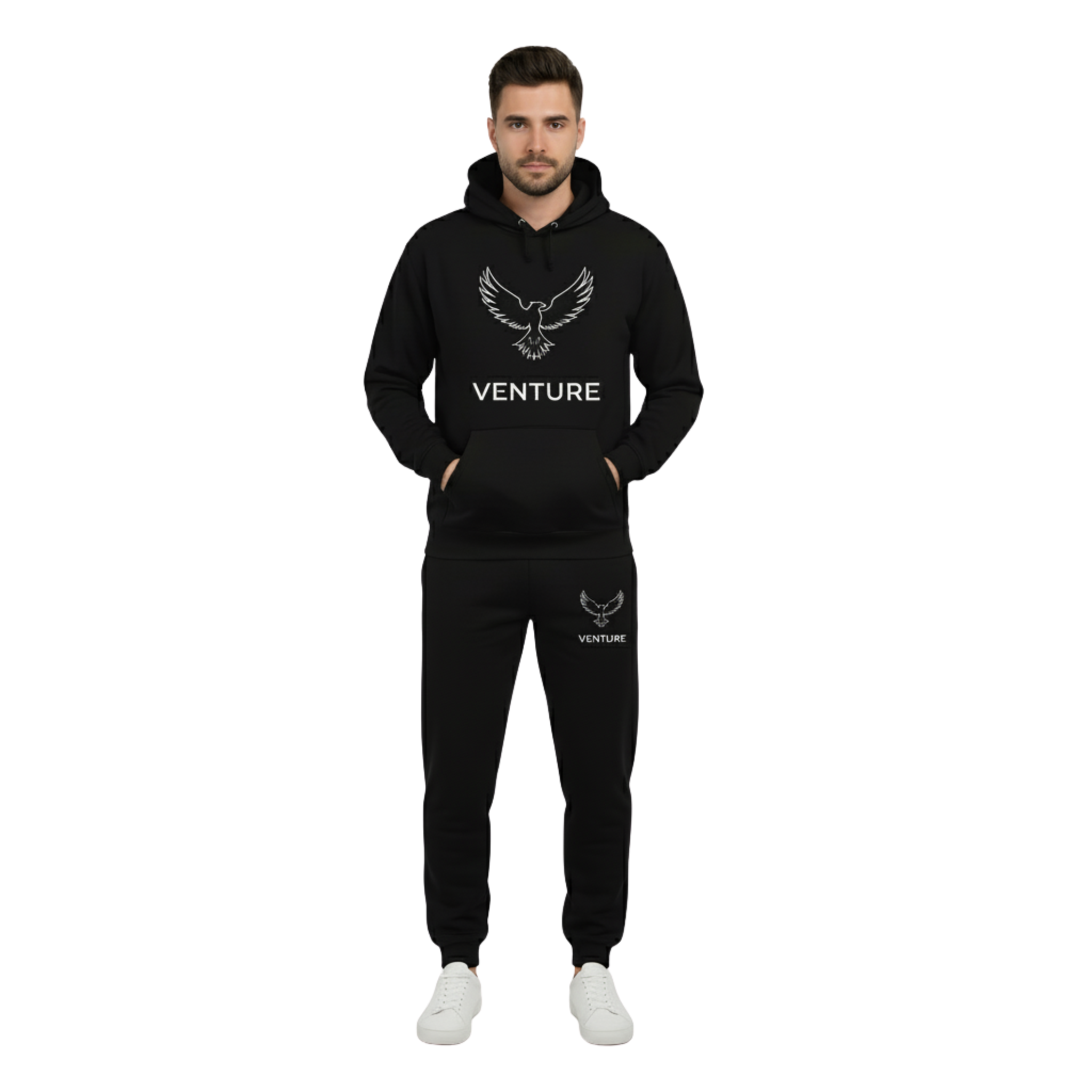 Venture Black Eagle Graphic Hoodie & Joggers Set