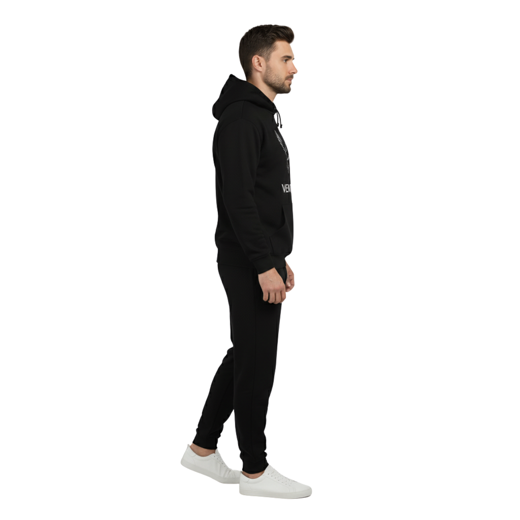 Venture Black Eagle Graphic Hoodie & Joggers Set