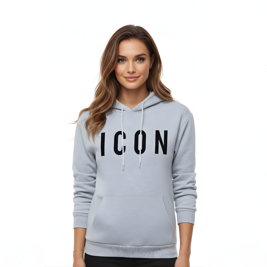 The ICON Hoodie | Soft Blue-Grey Statement Pullover