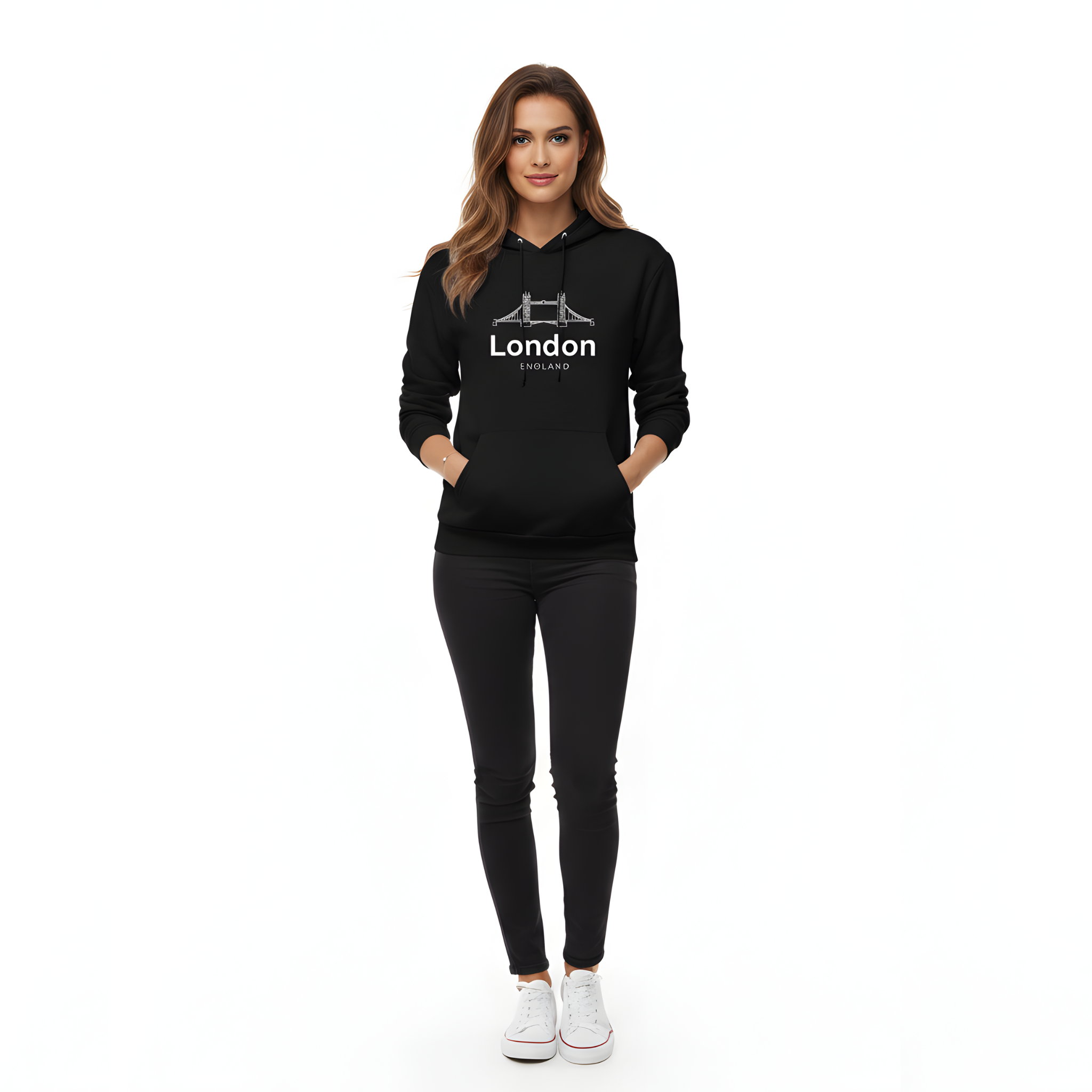 London, England Pullover Hoodie | Iconic Tower Bridge Design