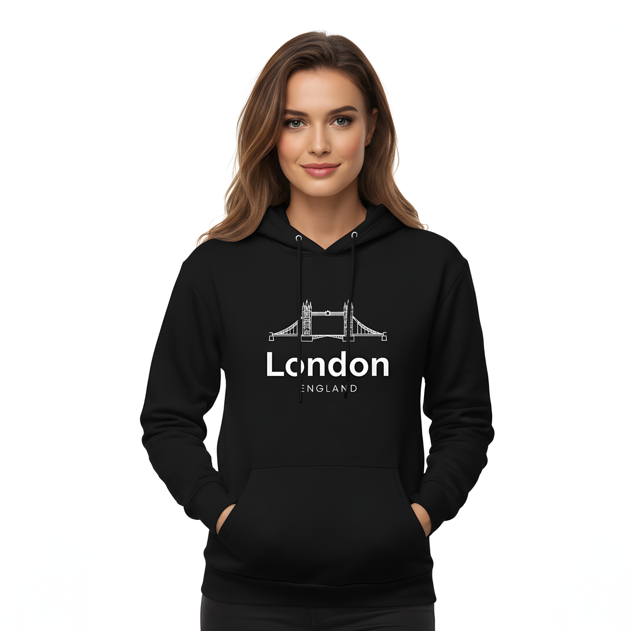 London, England Pullover Hoodie | Iconic Tower Bridge Design