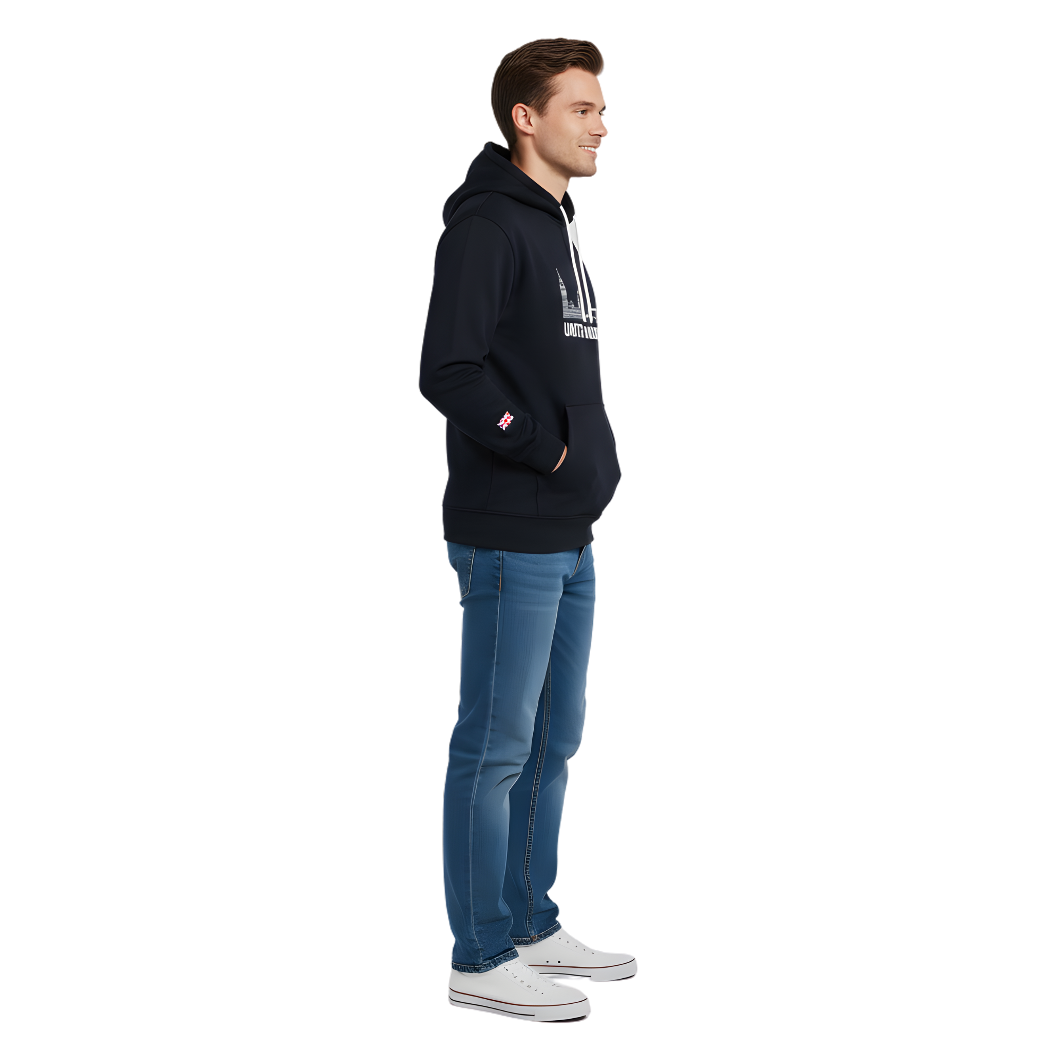 United Kingdom Skyline Hoodie - Navy Blue Pullover Sweatshirt